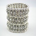  Unisex Rhinestone Bracelets In Silver Alloy
