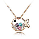  Crystal and Platinum Plated Alloy Necklace (Fish)