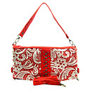 kunstleer met kant overlay schoudertas / cross-body bag