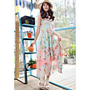 Brisk Spaghetti Straps Chiffon Maxi Dress