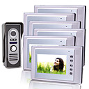 seis de 7 polegadas TFT colorido LCD de vídeo porta telefone sistema de interfone com câmera à prova d'água (420 TVL)