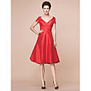 A-line V-neck Knee-length Taffeta Mother Of The Bride Dress