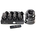DVR Kit with 4 IR Night Vision Waterproof 1/3''SONY CCD Cameras + 4x20M BNC to BNC Cables