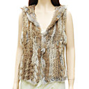 Genuine Rabbit Fur Hooded Vest