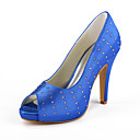 Satin Stiletto Pumps With Rhinestone For Wedding (More Colors)