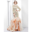 Sequined Trumpet/ Mermaid Bateau Sweep/ Brush Train Evening Dress inspired by Cheryl Cole at Cannes Film Festival