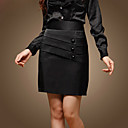 Triple Buttons Front Pencil Skirt
