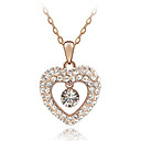 45-cm Heart Pendant With Austrian Crystal Drop Necklace
