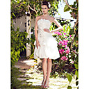 A-line Strapless Knee-length Taffeta Wedding Dress