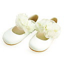 Kids' Leatherette Closed Toe Flats With Satin Flower For Party/Evening