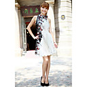 Graceful Chiffon Sheath/Column Jewel Neck Sundress