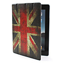 Etui de Protection en Cuir PU + Support pour iPad2, Mode Marche/Veille Automatique - Drapeau Vintage Anglais