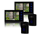 Two 7 Inch TFT LCD Video Door  with Touch key + 2 Rain-proof Outdoor Units
