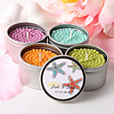 Personalized Round Tin Candle Favor - Colorful Starfish (More Colors)