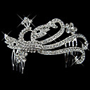 Alloy With Rhinestone And Pearl Phoenix Bridal Comb