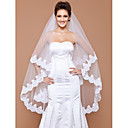 à un seul niveau de tulle voile du bout des doigts avec de la dentelle applique bord (plus de couleurs disponibles)