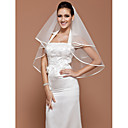 one-tier tulle velo da sposa gomito con bordo nastro (più colori disponibili)