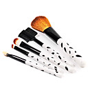 Black And White Pattern Cosmetic Brush Set (5-Piece)