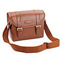 Canvas Camera Camcorder Basg with PU Leather for Miniature SLR (Brown)