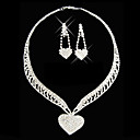Gorgeous Rhinestone Two Piece Heart Design Ladies' Jewelry Set (45 cm)