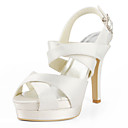 Satin Stiletto Heel Sandals / Platform With Buckle Wedding Shoes (More Colors Available)