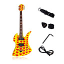 Yellow Heart Heavy Metal Electric Guitar with Accessories