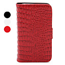 Wallet Styled Genuine Leather Protective Case with Crocodile-Shaped Pattern for iPhone 4/4S