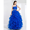 A-line Strapless Floor-length Organza Evening/Prom Dress