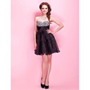 A-line Sweetheart Short / Mini Sequined Tulle Cocktail Dress