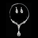 Gorgeous Rhinestone Spring Garden Ladies Necklace and Earrings Jewelry Set (50 cm)