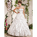 Ball Gown Princess Strapless Floor-length Taffeta Wedding Dress