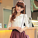 Women's Quarter Length Sleeve Collar Lace Blouse