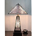Tiffany Table Light with 3 Lights-Electroplate Finish