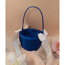  Royal Blue Flower Girl Basket With White Ribbon