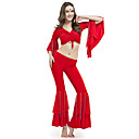 Dancewear Crystal Cotton With Beading Belly Pant Outfit for Ladies More Colors