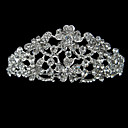 adorável liga de prata de strass e pérolas tiara nupcial