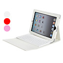 Estuche de Cuero PU Con Teclado Bluetooth de Silicona y Soporte para el Nuevo iPad (Blanco)