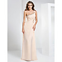 Sheath/ Column One Shoulder Floor-length Chiffon Evening Dress