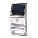 Solar Panel LED Wall Light in Stainless Steel