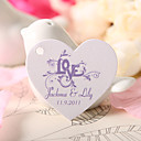 personalizado coração tag favor em forma - o amor roxo (conjunto de 60)