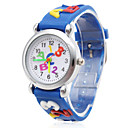 Orologio analogico, al quarzo, in silicone, motivo cartoni animati - Blu