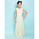 Sheath/Column V-neck Floor-length Chiffon Junior Bridesmaid Dress