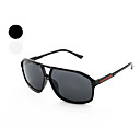 Unisex Square Black Frame Gray Lens Sunglasses