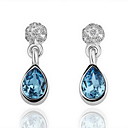 18k de cristal de aleación de moda pendientes del corazón de corte (más colores)