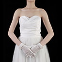 Cotton / Lace Wrist Length Fingertips Bridal Gloves With Pearls (More Colors)