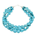 Fashion Blue Natural Stone Alloy Necklace