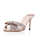 espumantes de glitter estilete salto sandálias e chinelos sapatos de lua de mel com strass (cores mais)