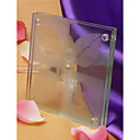 "Fall in Love" Frosted Leaf Design Glass Coasters(set of 2)