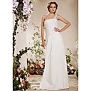 Sheath/Column One Shoulder Floor-length Taffeta Weeding Dress