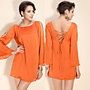 TS Shoulder Cut-out Sexy Backless Flutter Dress